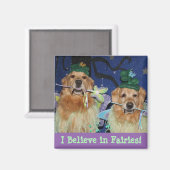Golden Retriever die ik geloof in Fairies Magneet (Voorkant / Achterkant)