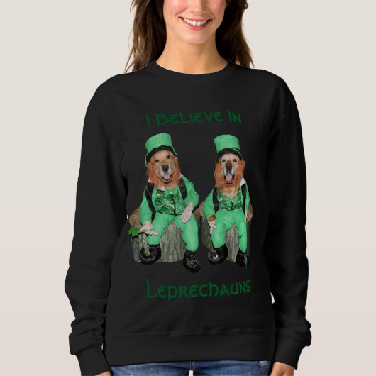 Golden Retriever die ik geloof in Leprechauns Trui (Voorkant)