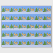 Golden Retriever die kerstboom decorreert Cadeaupapier (Vlak)