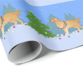 Golden Retriever die kerstboom decorreert Cadeaupapier (Rol Hoek)