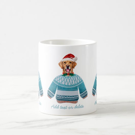 Golden Retriever die Ugly Sweater Hondenliefhebber Koffiemok (Center)