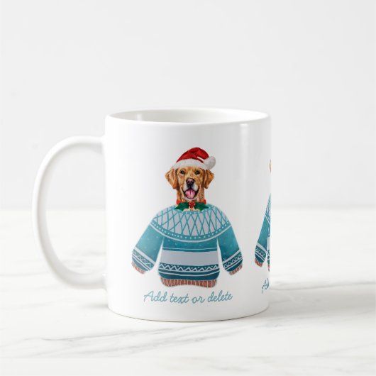 Golden Retriever die Ugly Sweater Hondenliefhebber Koffiemok (Links)