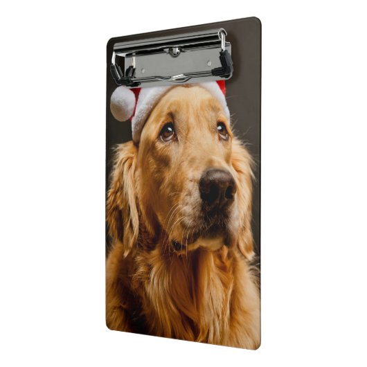Golden Retriever die zich voor zijn kerstfeest inz Mini Klembord (Angled2)