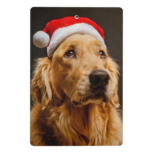 Golden Retriever die zich voor zijn kerstfeest inz Mini Klembord (Achterkant)