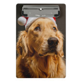 Golden Retriever die zich voor zijn kerstfeest inz Mini Klembord (Voorkant)