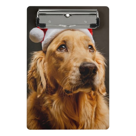 Golden Retriever die zich voor zijn kerstfeest inz Mini Klembord (Voorkant)