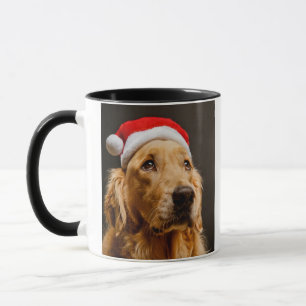 Golden Retriever die zich voor zijn kerstfeest inz Mok