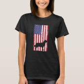 Golden Retriever Distressed Patriotic All American T-shirt (Voorkant)