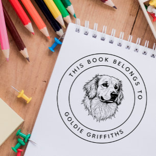 Golden Retriever Dit boek hoort bij de naam van Ki Zelfinktende Stempel