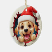 Golden Retriever Dog 3D Doorbraak Ornament (Rechts)