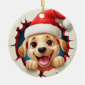 Golden Retriever Dog 3D Doorbraak Ornament (Voorkant)