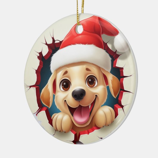 Golden Retriever Dog 3D Doorbraak Ornament (Links)