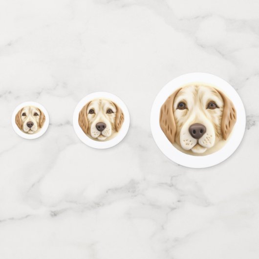 Golden Retriever Dog 3D geïnspireerd Confetti (Achterkanten)
