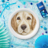 Golden Retriever Dog 3D geïnspireerd Papieren Bordje (Feest)