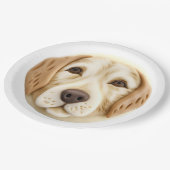 Golden Retriever Dog 3D geïnspireerd Papieren Bordje (Gekanteld)