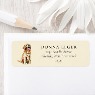 Golden Retriever Dog Adres Etiket