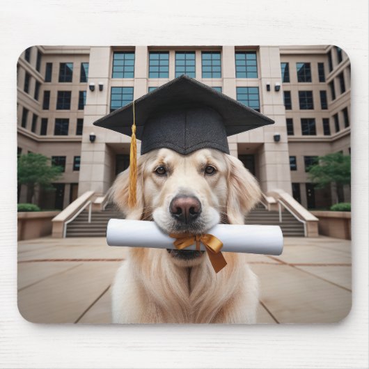 Golden Retriever Dog Afstuderen Muismat (Voorkant)