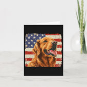 Golden Retriever Dog America Flag Shirt Onafhankel Kaart (Voorkant)