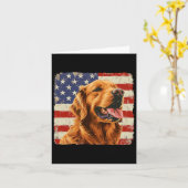 Golden Retriever Dog America Flag Shirt Onafhankel Kaart (Gele Bloem)