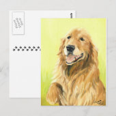 Golden Retriever Dog Art Briefkaart (Voorkant / Achterkant)