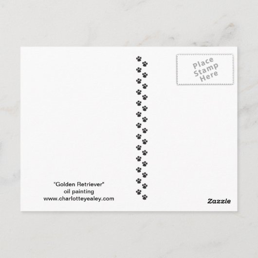 Golden Retriever Dog Art Briefkaart (Achterkant)