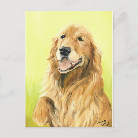 Golden Retriever Dog Art Briefkaart (Voorkant)