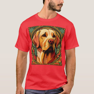 Golden Retriever Dog Art Nouveau Stijl T-shirt