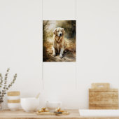 Golden Retriever Dog Art Print Poster (Keuken)