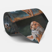Golden Retriever Dog Art Stropdas (Opgerold)