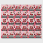 Golden Retriever Dog auto met hart Valentijnse Cadeaupapier (Vlak)