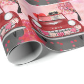 Golden Retriever Dog auto met hart Valentijnse Cadeaupapier (Rol Hoek)