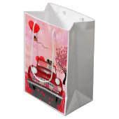 Golden Retriever Dog auto met hart Valentijnse Medium Cadeauzakje (Voorkant Gekanteld)