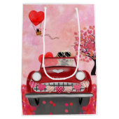 Golden Retriever Dog auto met hart Valentijnse Medium Cadeauzakje (Achterkant)