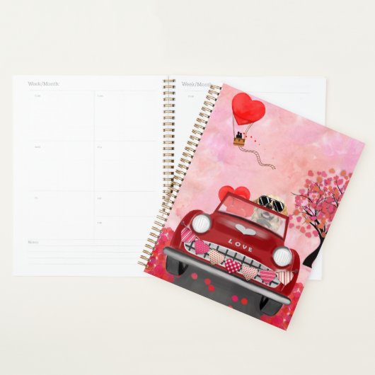 Golden Retriever Dog auto met hart Valentijnse Planner (Display)