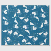 Golden Retriever Dog Baby shower Blue Boy Cadeaupapier (Vlak)
