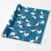 Golden Retriever Dog Baby shower Blue Boy Cadeaupapier (Uitgerold)