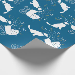 Golden Retriever Dog Baby shower Blue Boy Cadeaupapier