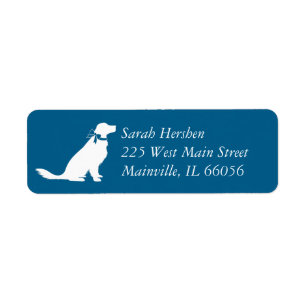 Golden Retriever Dog Baby shower Blue Boy Etiket