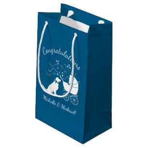 Golden Retriever Dog Baby shower Blue Boy Klein Cadeauzakje