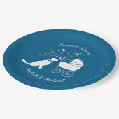 Golden Retriever Dog Baby shower Blue Boy Papieren Bordje (Gekanteld)