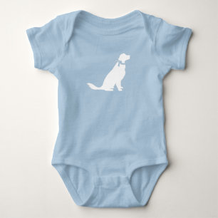 Golden Retriever Dog Baby shower Blue Boy Romper