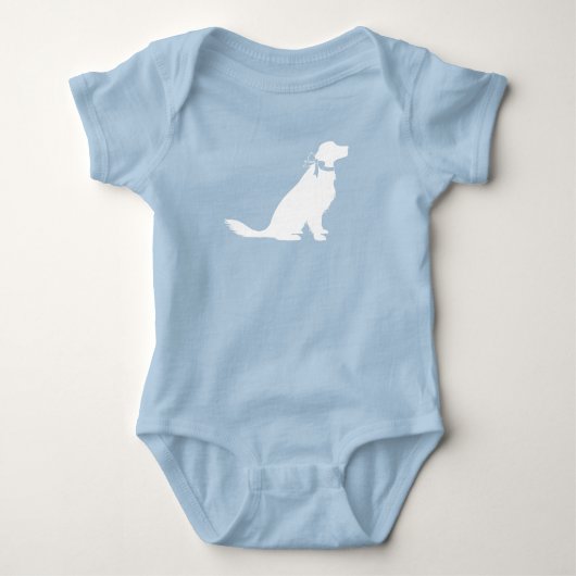 Golden Retriever Dog Baby shower Blue Boy Romper (Voorkant)