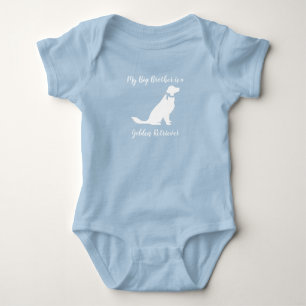 Golden Retriever Dog Baby shower Blue Boy Romper