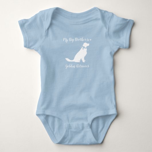 Golden Retriever Dog Baby shower Blue Boy Romper (Voorkant)