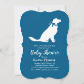Golden Retriever Dog Baby shower Frans Blauw Jonge Kaart (Voorkant)