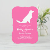 Golden Retriever Dog Baby shower Frans roze meisje Kaart (Staand voorkant)