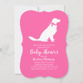 Golden Retriever Dog Baby shower Frans roze meisje Kaart (Voorkant)