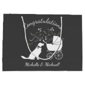 Golden Retriever Dog Baby shower Genderneutraal Groot Cadeauzakje (Achterkant)