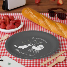 Golden Retriever Dog Baby shower Genderneutraal Papieren Bordje