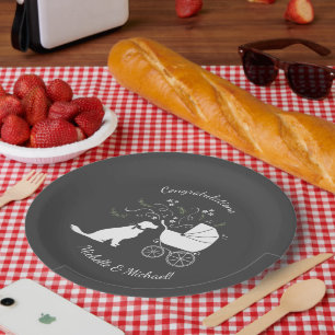 Golden Retriever Dog Baby shower Genderneutraal Papieren Bordje